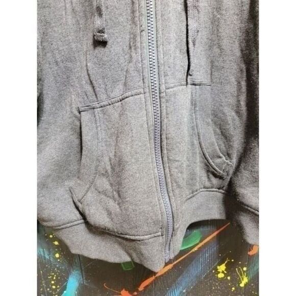 U.S Life Men's Gray Hooded Zip Up Fleece Lined Insulated Sleeves SZ L #180 - Picture 4 of 7
